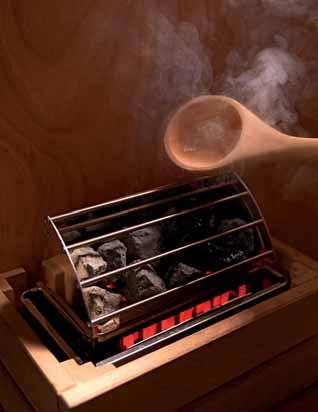 The occasional sprinkle of water onto the hot stones will regulate the humidity. Stove The stove is the pulsating heart of the sauna.