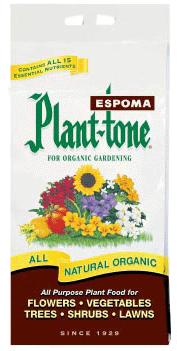 Espoma Plant-tone 5-3-3 Low analysis, some of everything, general feeding Slow release organic Sustained feeding,