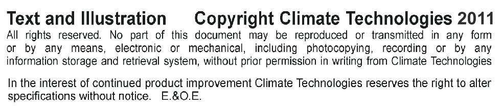 Introduction GENERAL INFORMATION IMPORTANT INSTALLATION NOTICE A licensed person is required to install Climate Technologies equipment.