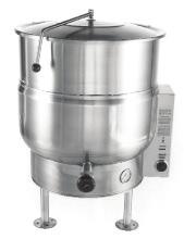 $ 33,728 EP-100-K 100 379 480 218 24 kw $ 34,272 Electric Steam Kettles - Stationary Tri-Leg 2/3 Jacketed with Removable Elements, Hinged Cover, 50 PSI and 2 Tangent Draw-off.