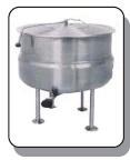 Electric and Direct Steam Kettles Electric Steam Kettles - Tilting Tri-Leg 2/3 Jacketed with Removable Elements.