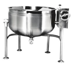 410 186 Direct Steam $ 23,877 Direct Steam Kettles - Tilting Tri-Leg 2/3 Jacketed, Console Mounted Steam Inlet Valve, 35 PSI, DLT-20/30/40 with type 316 liner. DLT-60/80/100 with 4 legs.