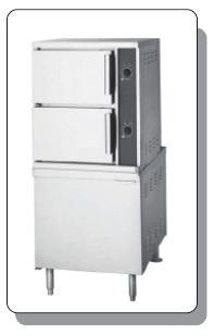 Floor 7 and 10 PanSteamers Electric Convection Steamer On 24 Stainless Steel Cabinet or Open Leg Base, 7 & 10 Pan with Manual Controls, Pan Guides,