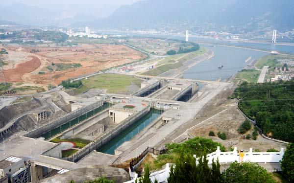 This dam on the Yangtze River is 600 feet high and more than a mile and a half long.