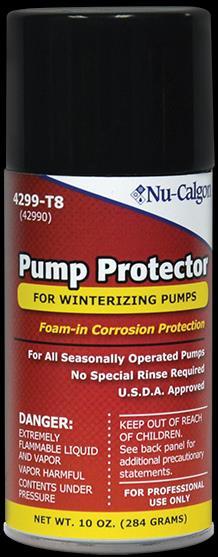 Pump Protector One can will winterize most pumps Unaffected by freezing temperatures No