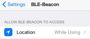 Settings > BLE-Beacon > Location).