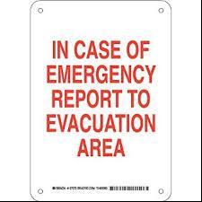 Once outside the building, reports to a predetermined safe area, usually 50 feet away, once outside take a headcount of everyone who evacuated the building.