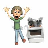 Fire in the Oven Keep the oven door closed Turn off the heat Don t open the door until the fire is completely