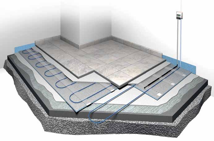 Electrical underfloor heating CeraPro + Isolecta: the robust, under tile heating cable solution The ultra thin, robust heating cable can be installed directly in the tile adhesive without the need