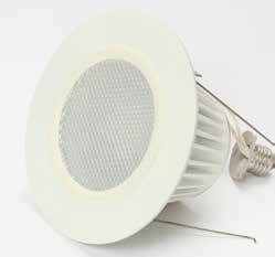 p.86 LED DownLight The LED dimmable downlight system is designed to accomodate most recessed down light applications. It reaches 70 lumens per watt with only 8-11 watts of power consumption.