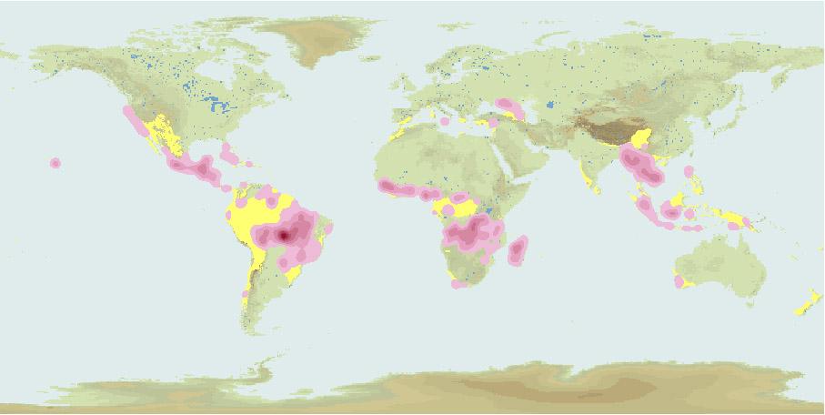Density of active fires detected from MODIS (Terra) within hotspot and wilderness