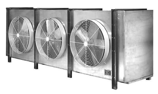 Large Hot Gas Defrost Unit Coolers for use with the Bohn Mohave Hot Gas Defrost System Standard Features Mill finish aluminum provides an attractive design and structurally sound cabinet Thermo-Flex