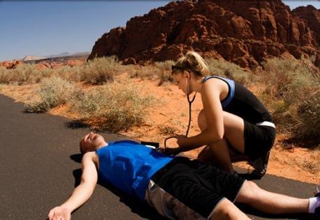 Common symptoms and signs of heat stroke include: high body temperature and rapid pulse absence of sweat in a hot red or flushed dry skin, difficulty breathing and agitation, strange behavior with