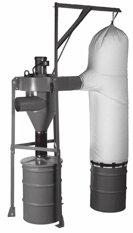 CS Series Central System, High Efficiency, 2 Stage Dust Collectors Standard Features for all models Dust Collector: Much higher filtration efficiency than any single stage designs. Quiet operation.