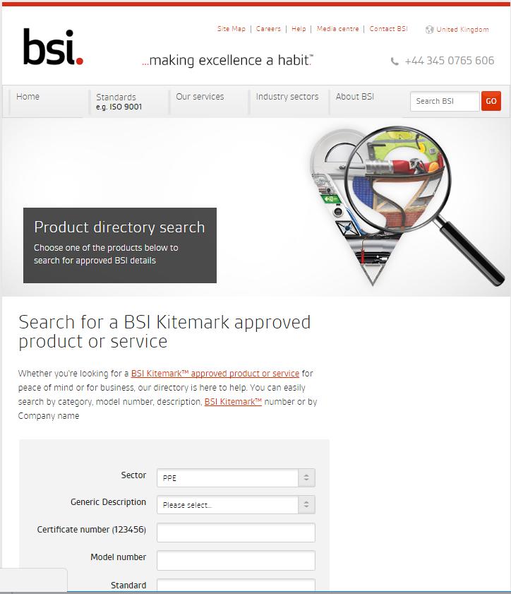 How to be sure product is BSI Kitemark approved?