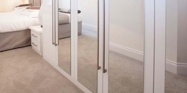 PAGE 1 PAGE 2 GLOSS WHITE & MIRRORED DOOR WARDROBES WITH MATCHING BEDSIDE CABINETS & HEADBOARD Available as an upgrade in both Isala and Classic ranges and in all palette colours All doors have