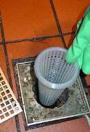) go in the trash; keep a trash can next to the wash sink Solids/Food