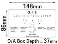 GAS INTERLOCK SYSTEMS SYSTEM REQUIREMENTS GIS Unit choose from M-G01N, M-G02, M-G02R, M-G03R or M-G06R Remote or Built-in Emergency Shut-Off Switch - or both Air Differential Switch or Fan Power