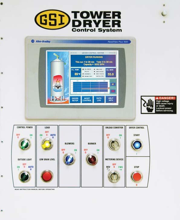 For convenience, the control box can be remote mounted or mounted at the dryer.