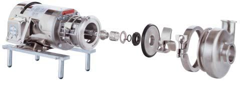 The JM motor, equipped with a stainless steel shaft, is standard. Aspectic models may be specified in either pedestal or close-coupled configuration.