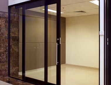It is being used extensively throughout corporate fit outs because of its ability to accommodate a range of doors.
