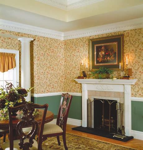 The Victorian Three Part Wall : Moulding treatments from the Victorian era continued to be built-up from several mouldings, especially in larger rooms and entry/stair wells with higher ceilings.