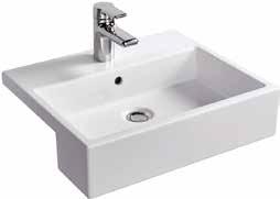 Plumb Center STRADA 50cm Semi-Countertop Basin - One Central Taphole Business & Leisure Basins D65991 K082001 420 145 500 450 265 35 280 145 130 holes for securing clip (supplied) Domestic or