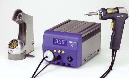 The Hakko FR-400 Ultra Heavy Duty desoldering station is specifically designed for the difficult rework of extremely large mass components, such as high current inductor coils, heat sinks, large