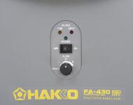 The Hakko FA-430 detects the fan speed and notifies the operator of the appropriate