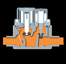 The VGE valves are equipped with B+B shutoff valves and designed for operation in connection with electronic equipment from Siemens or for autonomous operation.