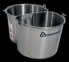 BUCKETS STAINLESS STEEL Half-Round Bucket 5-gallon buckets Tapered sides allow for nested, compact storage Safe,