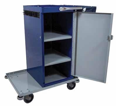 POWDER-COATED CARTS These carts stay attractive because they are corrosion-resistant, easy to sanitize, and impervious to common cleaning chemicals.