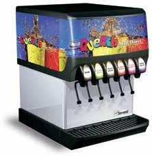 CEV-30 Counter Electric Beverage Dispenser The Servend post-mix countertop electric beverage dispensers offer maximum beverage cooling and customer-satisfying quality.