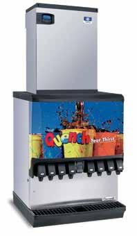 Servend SV Series Ice/Beverage Dispensers Features A Optional top-mounted Manitowoc ice beverage ice machine offers enhanced cleanability and improved sanitation procedures for the ice storage area.