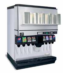 Volumetric Ice Portion Control Dispenser Quickdraw ice portioning system features selectable auto/manual ice dispense button, concave cup locator for fast ice dispense positioning and visual graphic