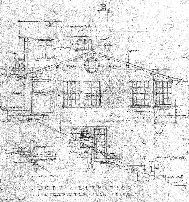 Drawing of the south elevation (Albert Farr Architect, San Francisco, CA, Provided by Client) Figure 20.