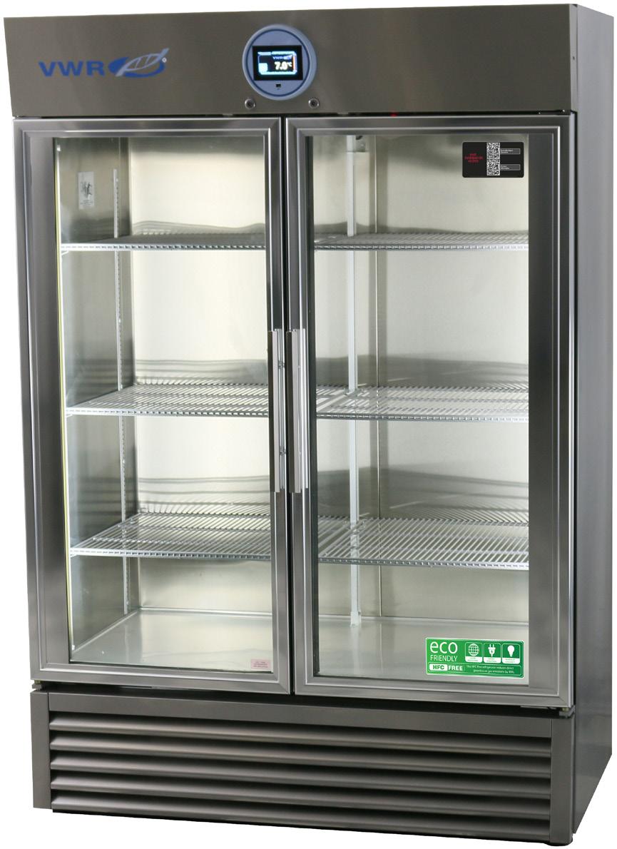 VWR Performance Series Stainless Steel Laboratory Refrigerators and Auto Defrost Freezers 1-10 C [Refrigerator] -15 - -25 C [Freezer] Adjustable Operating Temp Range Uniform Forced Air Directional