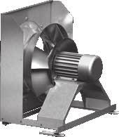 The impeller is constructed with shallow blades that scoop the air. In some instances, Models VSU or TSU units use two forward-curved fans with a common shaft.