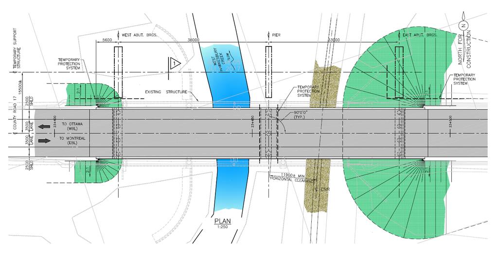 RECOMMENDED BRIDGE DESIGN The preliminary bridge design and interchange modifications were developed based on an analysis