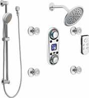 Switch from shower to body spray, tub spout, hand shower or rainshower, or choose them all. Four programmable presets. LCD screen displays temperature and active water spray outlets.