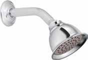 SINGLE FUNCTION THREE FUNCTION SHOWERHEAD UNTIL NOW, RAINSHOWERS CREATED VERY LITTLE PRESSURE IN THE SHOWERHEAD CAVITY FOR