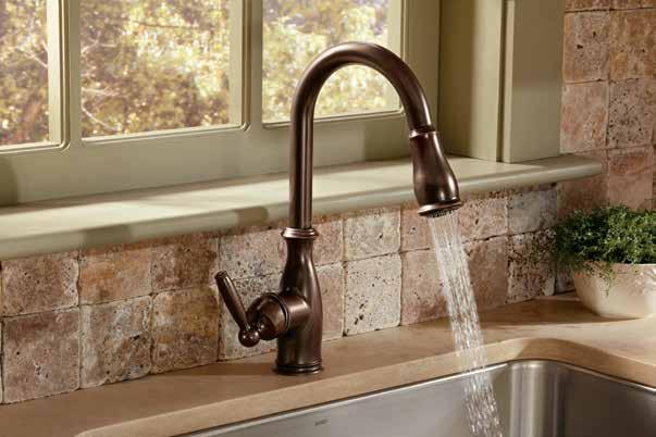 Single-Handle Pulldown Faucet (ORB) / 7594 Faucet shown in Oil Rubbed Bronze finish.