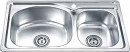 Overall dimensions : 870mm x 480mm Thickness : 1mm 1 Faucet Hole, Sand Finish Bowl size :