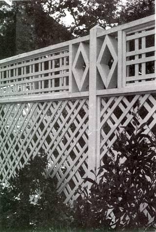 Trellises are constructed of strips of wood, metal or