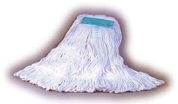 Not recommended for laundering Tech Tip: All wet mops should be rinsed in clean water after use and hung to dry. FINISH MOP LOOPED-END, WHITE: Quick absorption, mildew resistant and fast-drying.