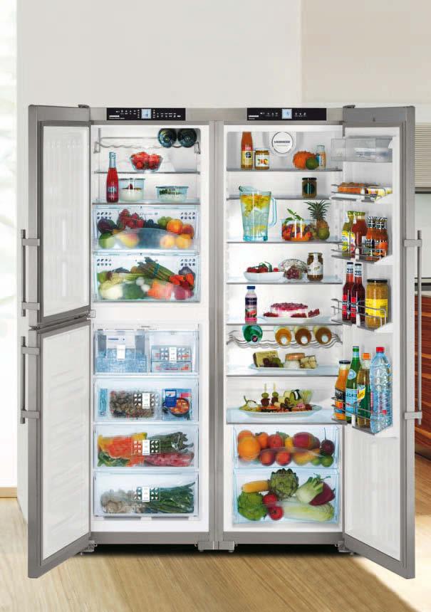 Side-by-Side fridge-freezer SBSes 75 Net capacity Fridge compartment including BioFresh compartment 58 litre 157 litre 119 litre Energy consumption in 65 days / h Exterior dimensions in cm (h / w /