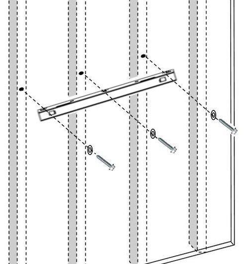 holes until they are flush with the drywall surface. Use care to avoid damage. E E STEP 4. Align the holes in the wall bracket (E) with the pilot holes and drywall anchors.