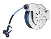 Hose Reels and Accessories B-7143-05 ½ Open Stainless Steel Hose Reel Open reel with stainless steel finish ½ x 50 heavy-duty blue hose MV-2522 stainless steel blue front trigger water gun (-05)
