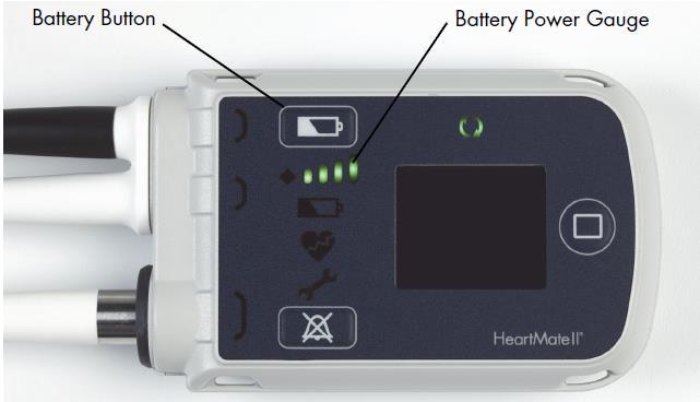 POCKET CONTROLLER USER INTERFACE : The battery gauge shows the approximate charge status of the power source connected to the controller: either the 14V Li-ION batteries or Power Module Press and