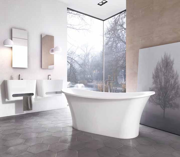 Marko SCULPTURED STONE FREESTANDING BATHS > Gloss finish > Available in 1600 x 690mm > Weight: 76kg > Height: 654mm